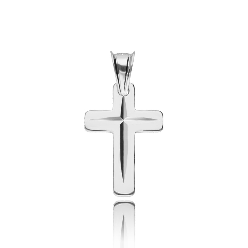 SREBRNY MAŁY KRZYŻ KRZYŻYK DIAMENTOWANY