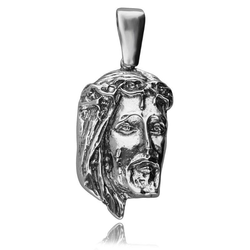 SREBRNY MEDALIK JEZUS CHRYSTUS OKSYDOWANY