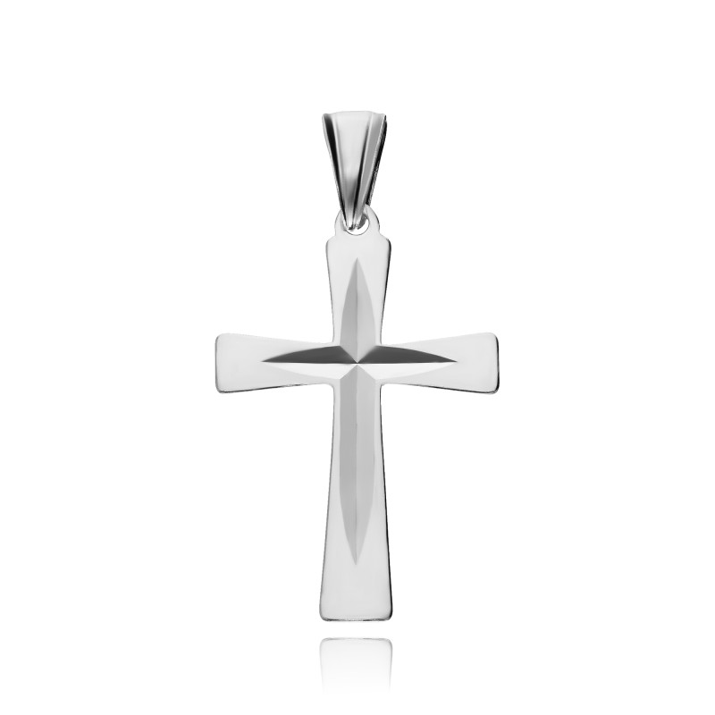 SREBRNY KRZYŻ KRZYŻYK DIAMENTOWANY