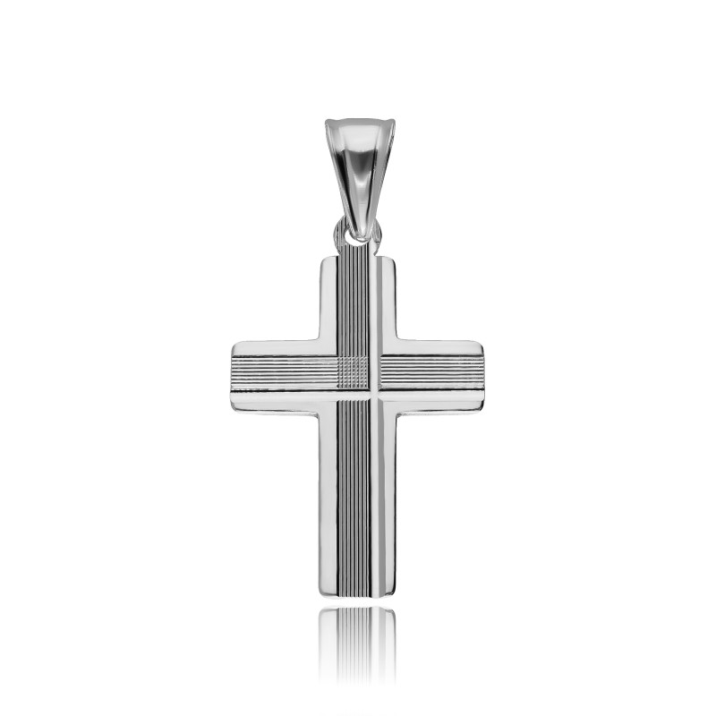SREBRNY KRZYŻ KRZYŻYK DIAMENTOWANY