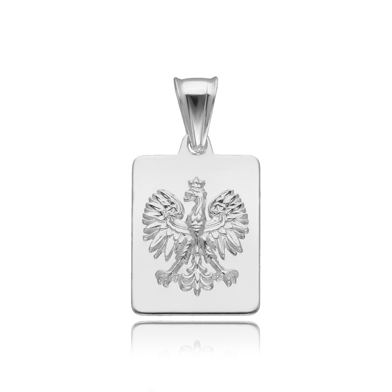 SREBRNA ZAWIESZKA PATRIOTYCZNA BLASZKA Z ORŁEM ORZEŁ BIAŁY