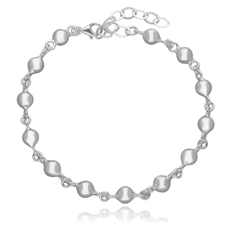 SREBRNA BRANSOLETKA DAMSKA KULKI KULECZKI