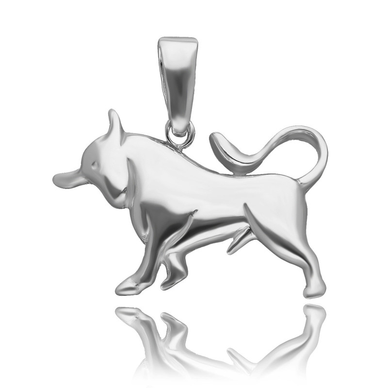 SREBRNA DUŻA ZAWIESZKA BYK ZNAK ZODIAKU