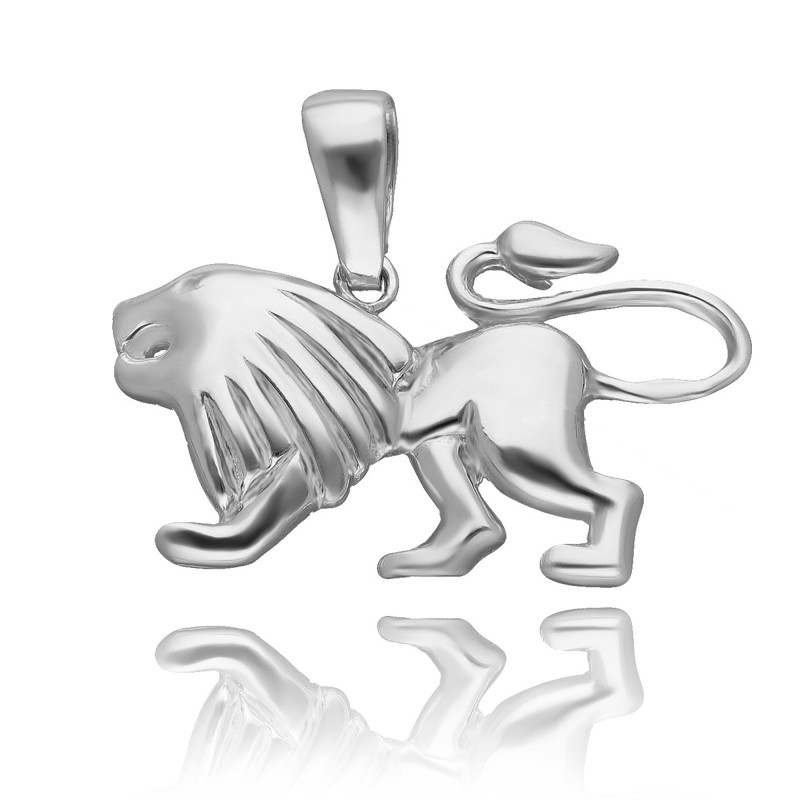 SREBRNA DUŻA ZAWIESZKA LEW ZNAK ZODIAKU