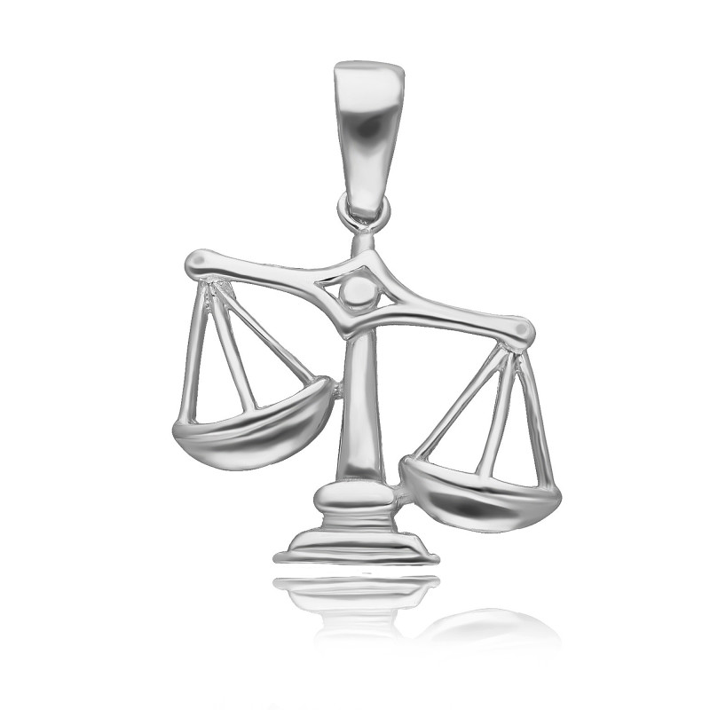 SREBRNA DUŻA ZAWIESZKA WAGA ZNAK ZODIAKU