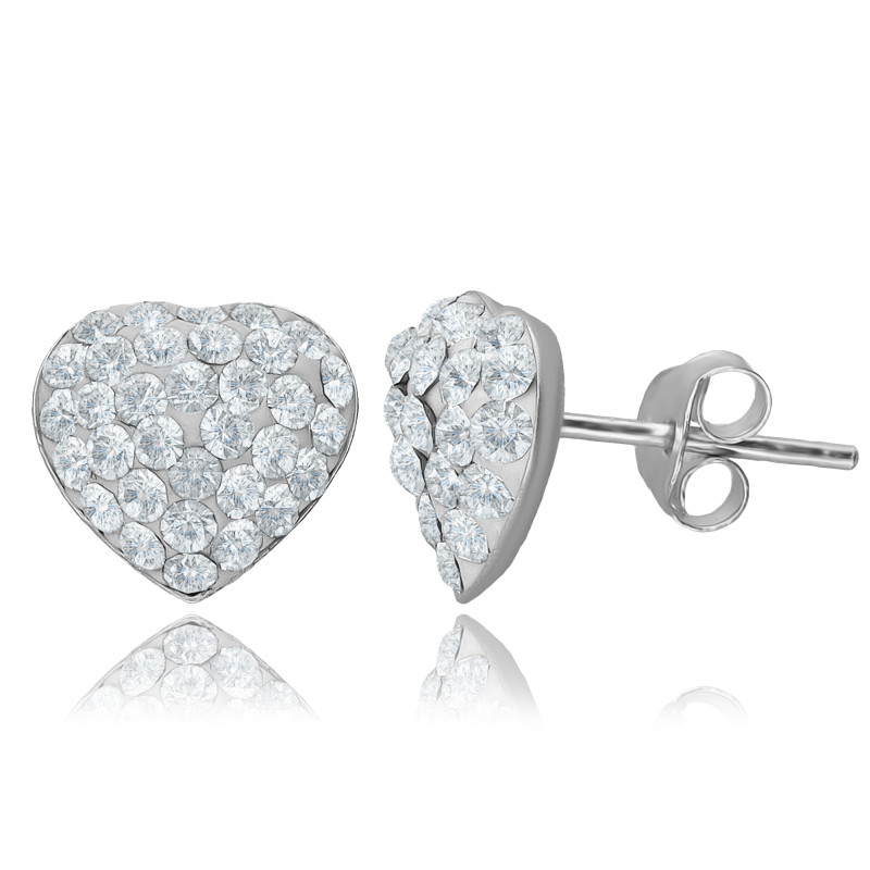 SREBRNE KOLCZYKI SERDUSZKA SWAROVSKI ELEMENTS 10