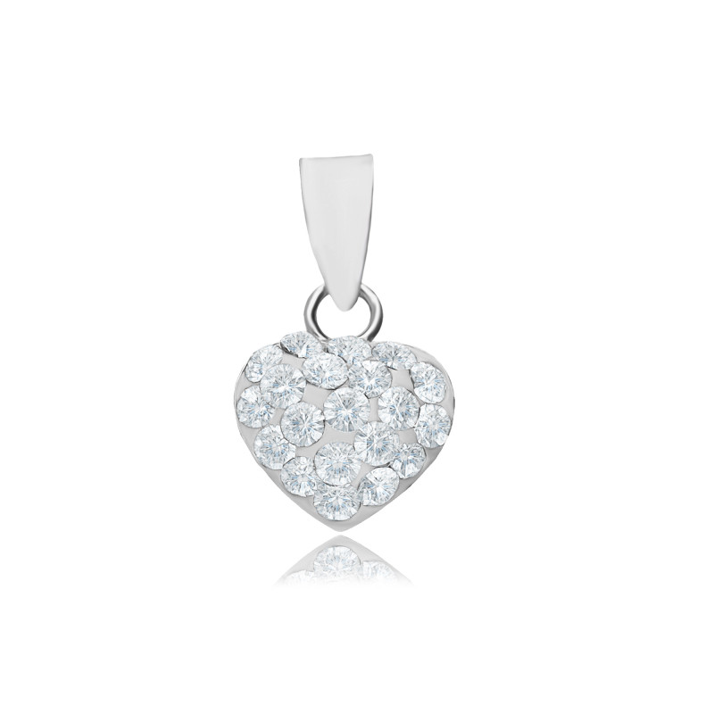 SREBRNA ZAWIESZKA SERDUSZKO PŁASKIE SWAROVSKI ELEMENTS 8