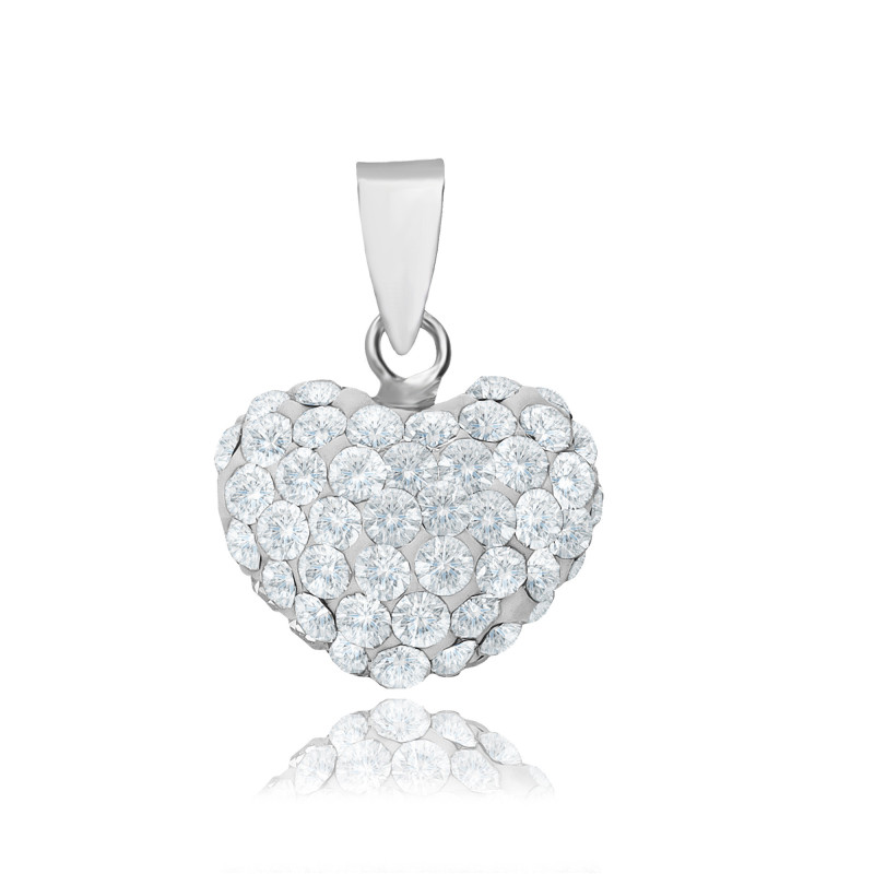 SREBRNA ZAWIESZKA SERDUSZKO SWAROVSKI ELEMENTS 12