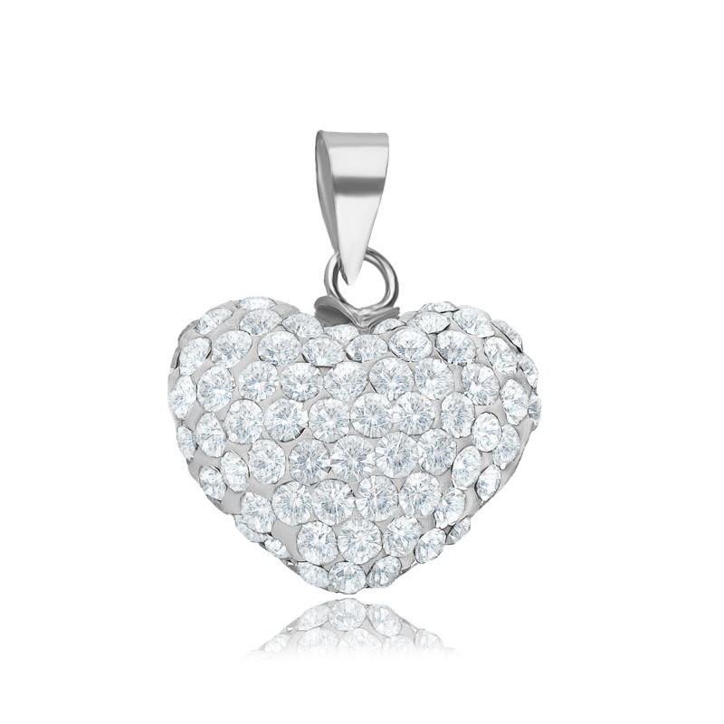 SREBRNA ZAWIESZKA SERDUSZKO SWAROVSKI ELEMENTS 16