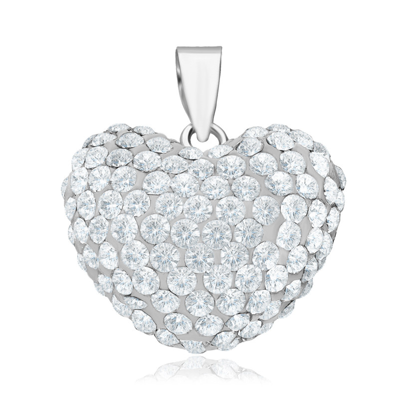 SREBRNA ZAWIESZKA SERDUSZKO SWAROVSKI ELEMENTS 19