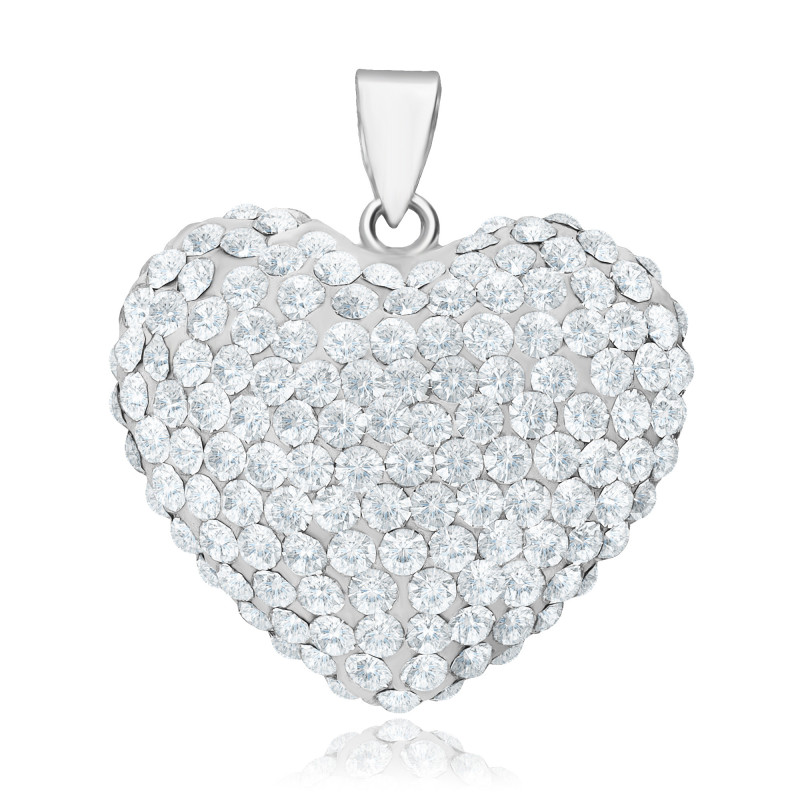 SREBRNA ZAWIESZKA SERDUSZKO SWAROVSKI ELEMENTS 25