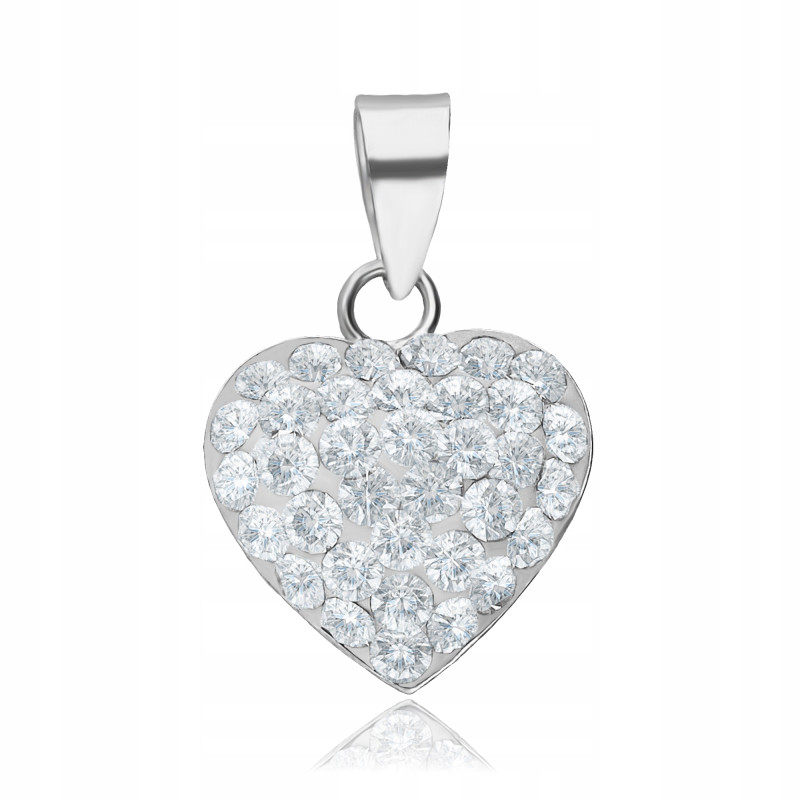 SREBRNA ZAWIESZKA SERDUSZKO SWAROVSKI ELEMENTS 12