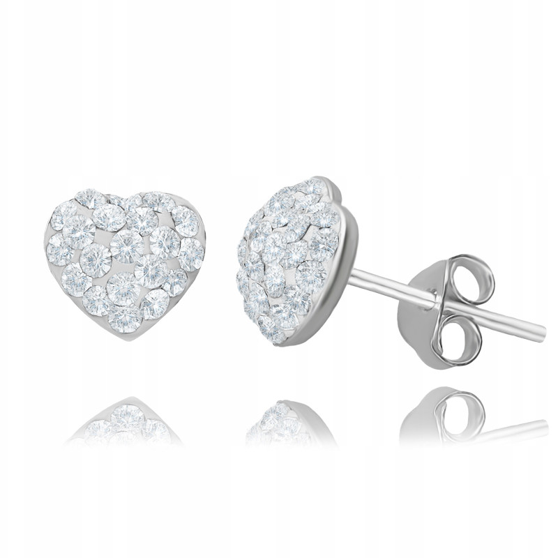 SREBRNE KOLCZYKI SERDUSZKA SWAROVSKI ELEMENTS 8