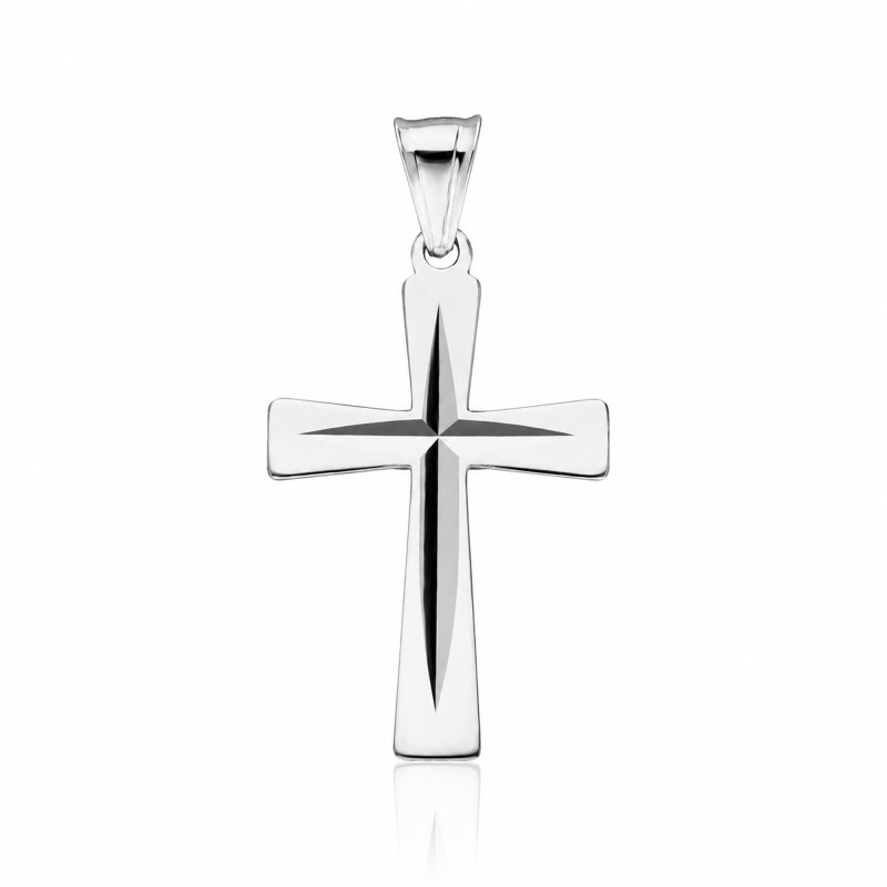 SREBRNY KRZYŻ KRZYŻYK DIAMENTOWANY