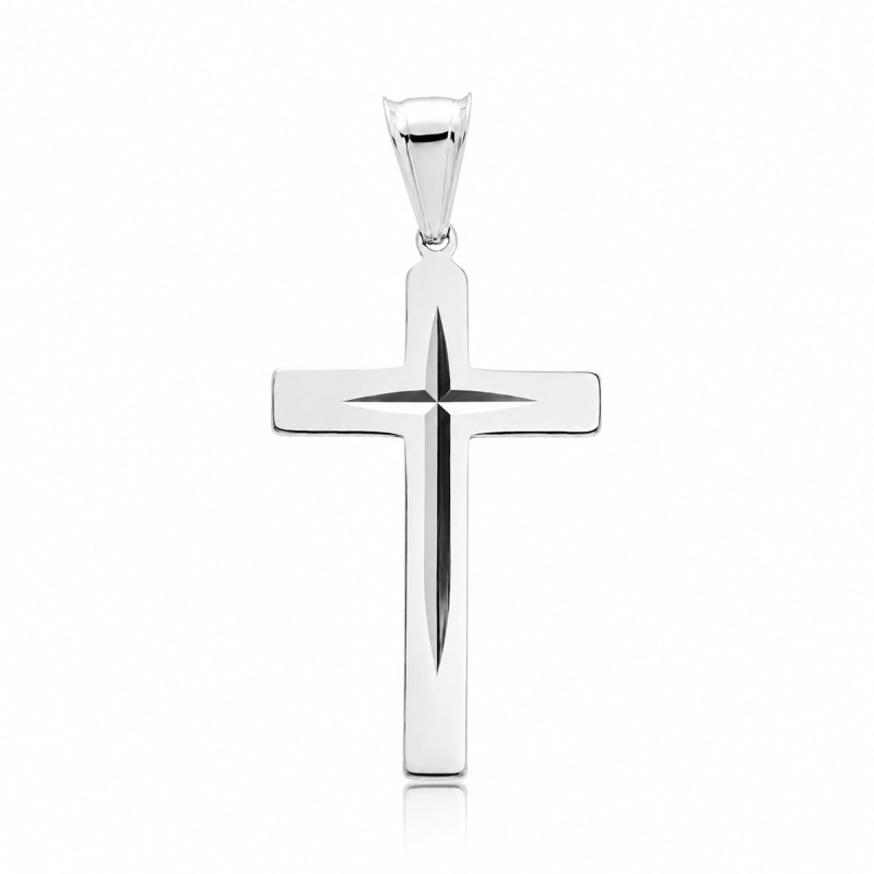 SREBRNY KRZYŻ KRZYŻYK DIAMENTOWANY