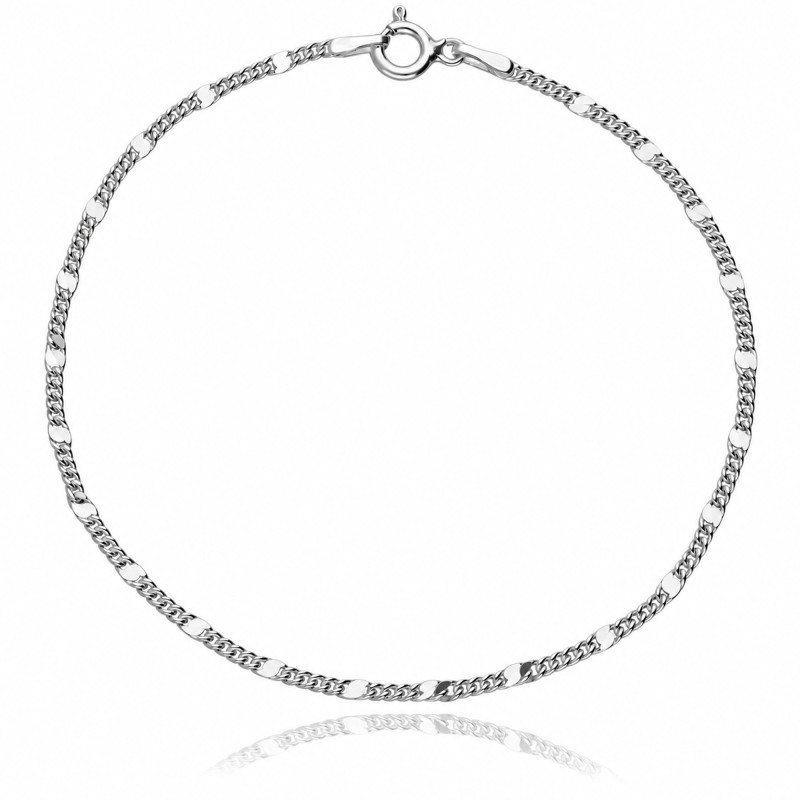 SREBRNA BRANSOLETKA PANCERKA SPŁASZCZONE OGNIWA GO45